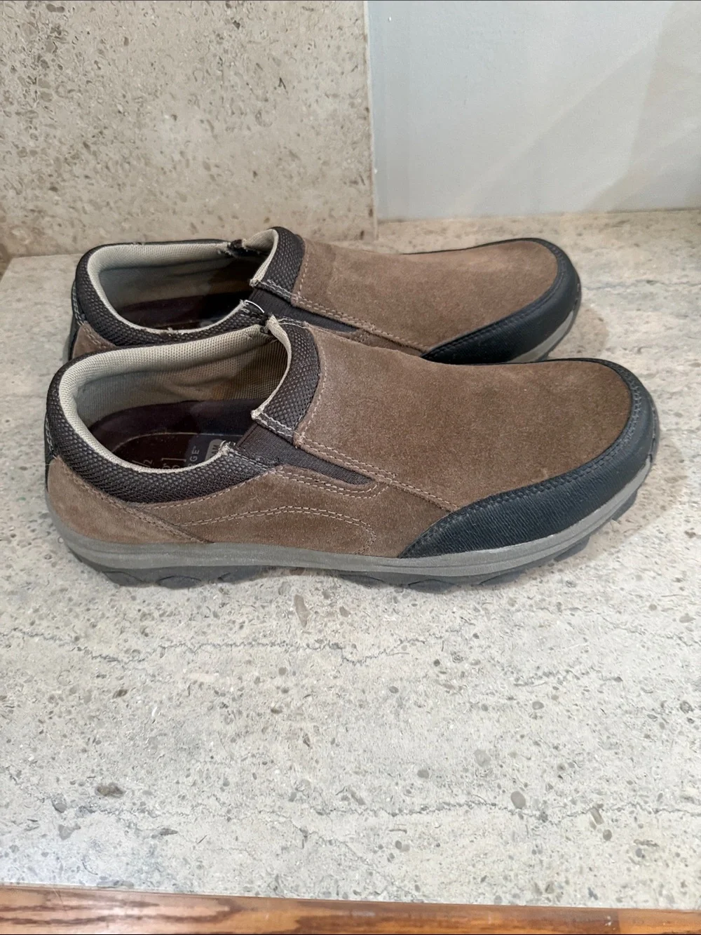 George Men's Tan Suede Slip-On Loafers